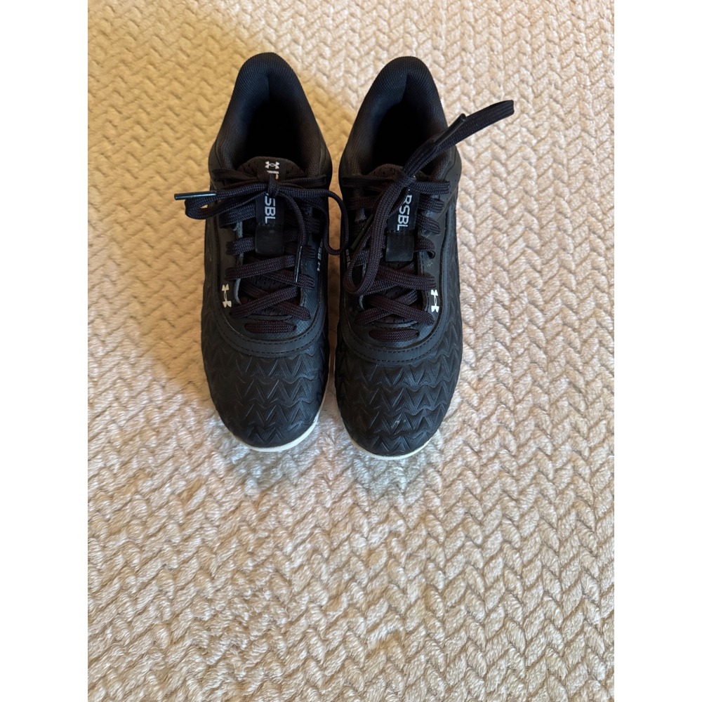 Under Armour Kids Leadoff Low RM Baseball Cleats Black White 1.5Y 3027455-001